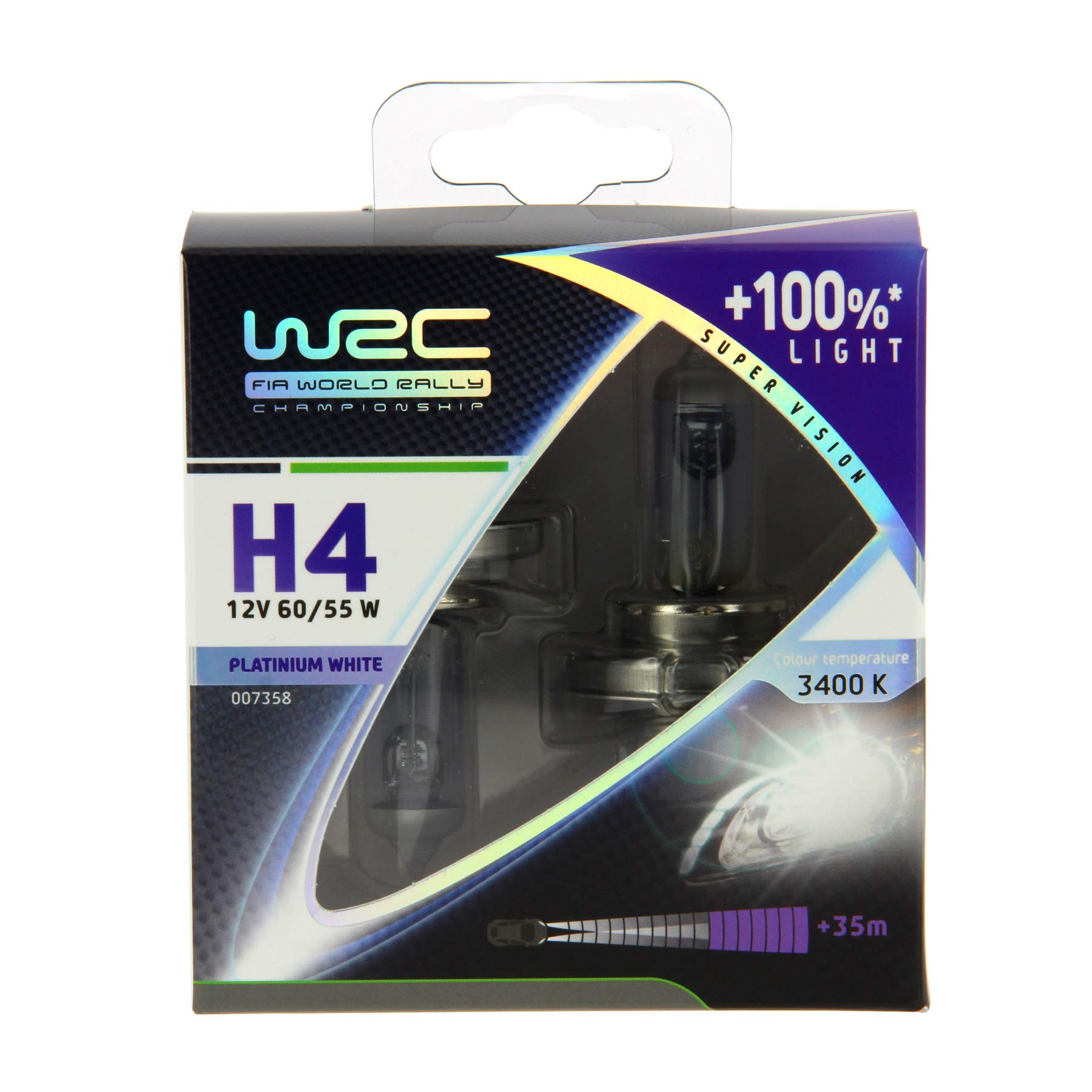 WRC 7358 2 Leuchtmittel H4 60/55 W Platinium White + 100% Straße, Kreuzlicht, Nebelscheinwerfer vorne von WRC
