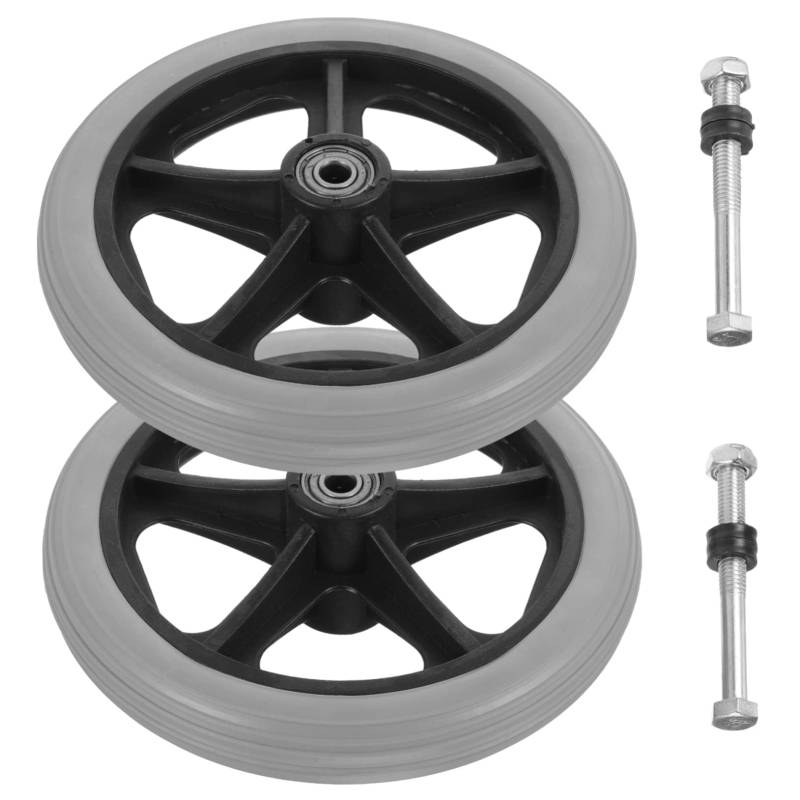 WRITWAA 2 Stück Universal Rollstuhlräder Rollstühle Ersatz Rollstuhlrollen Tragbare Räder Teile Vorderrad Mobilitätsrollstuhlräder Mit Lager Kleine Rollen Aus Kunststoff von WRITWAA