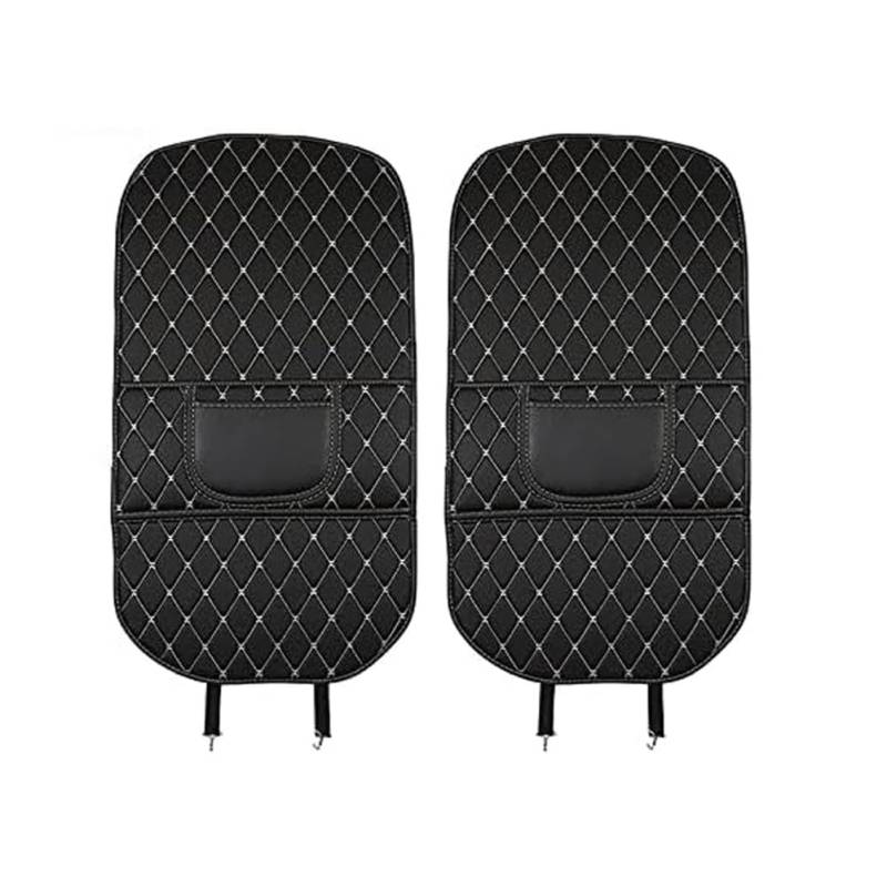 Autositz Rückenlehne Protector für Peugeot 308CC 2009-2020, Leder Auto Rücksitz Anti Kick Pad Anti-Kick Matten Autositz RüCkenlehnenschutz Auto Rücksitz Schutzpolster,Black beige von WRNHZNEW