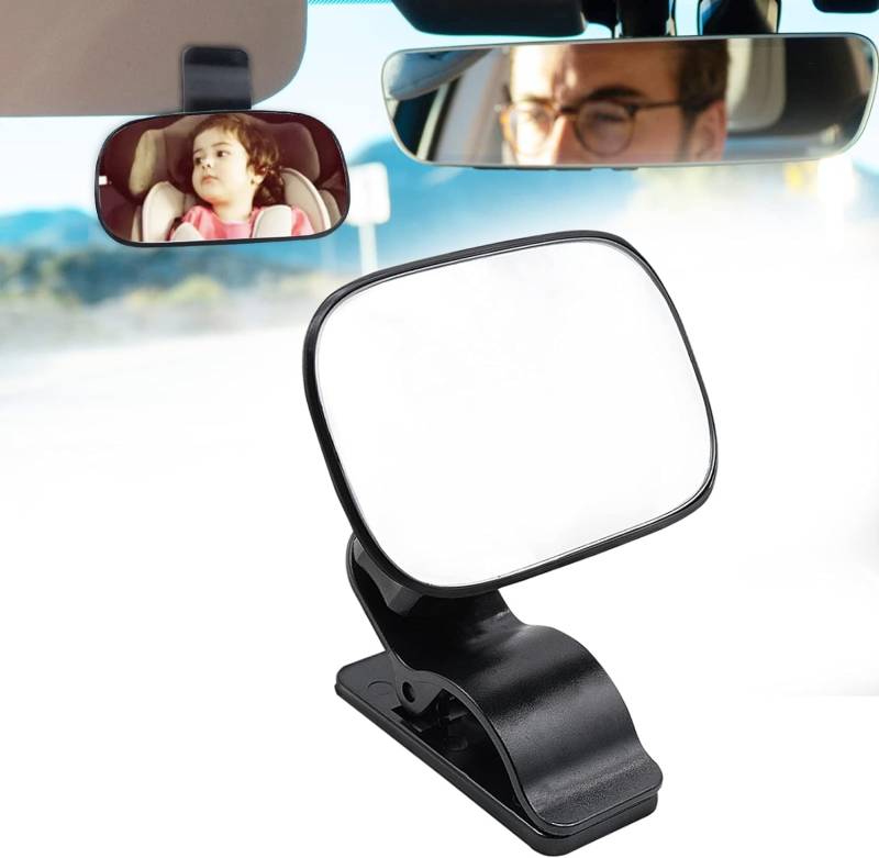 Rücksitzspiegel für Babys, 360° Schwenkbar Bruchsicheres Autositz Rückspiegel mit Rahmenclip, Rücksitzspiegel Baby Kinder Rückspiegel für Kinderschale, Babyschale von WSAMJIN