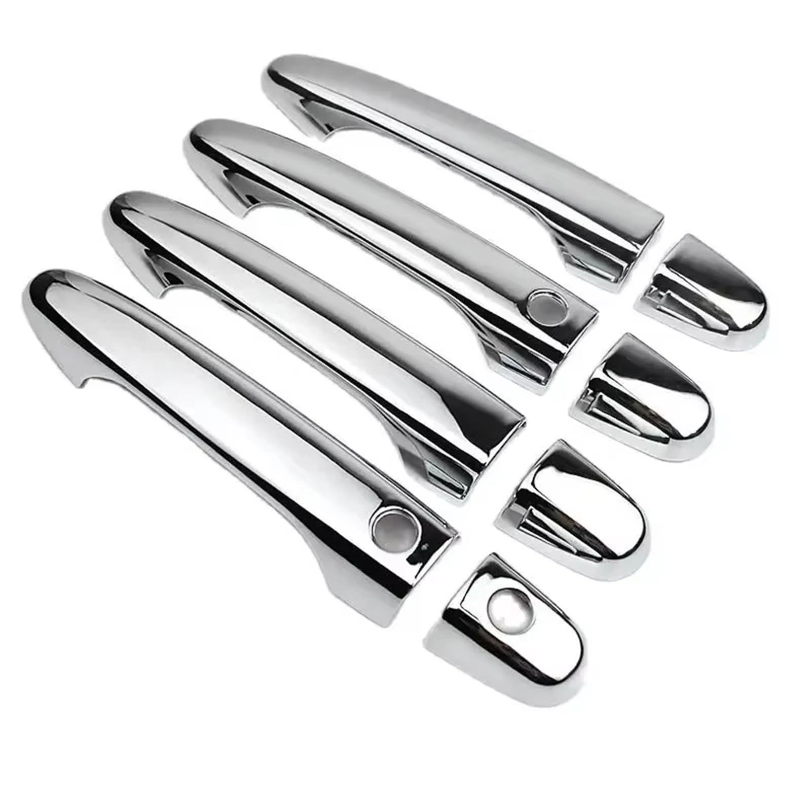 WSBOJXTH Türgriffabdeckung Kompatibel Mit Civic 9. Generation 2012 2013 2014 2015, Schwarze Außentürgriff-Zierleiste Im Karbonfaser-Stil Mit Schlüssellosem Einstiegsdekor(Silver Three Holes) von WSBOJXTH