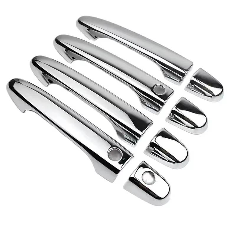 WSBOJXTH Türgriffabdeckung Kompatibel Mit Civic 9. Generation 2012 2013 2014 2015, Schwarze Außentürgriff-Zierleiste Im Karbonfaser-Stil Mit Schlüssellosem Einstiegsdekor(Silver Three Holes) von WSBOJXTH
