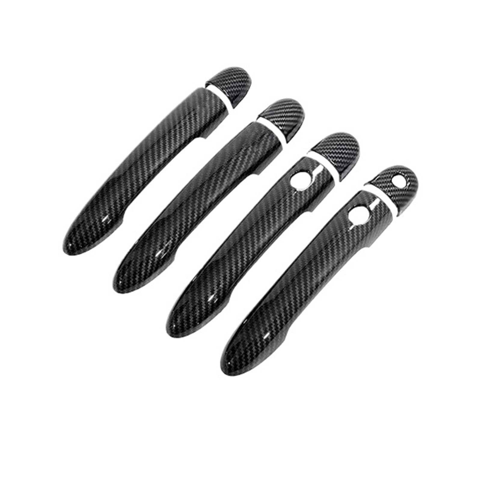 WSBOJXTH Türgriffabdeckung Kompatibel Mit Clio III 3 2005-2014, Autotürgriffabdeckung Aus ABS-Kohlefaser Oder Chromglanz-Türgriffabdeckung, Zierset, Autozubehör(A Handle 2 Buttons) von WSBOJXTH