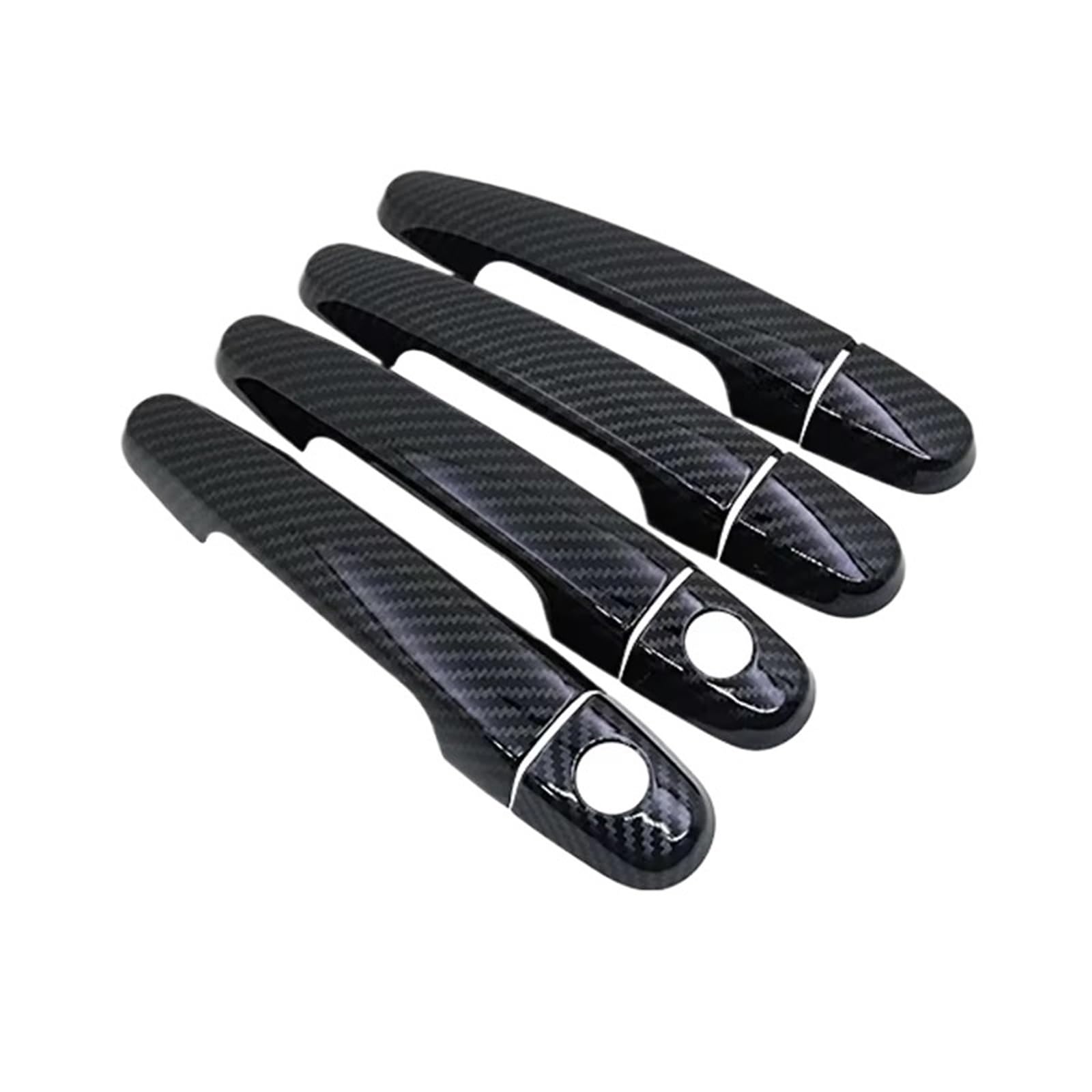 WSBOJXTH Türgriffabdeckung Kompatibel Mit Daihatsu Für Boon 2004-2015, Auto-ABS-Kohlefaser-Griff Oder Chrom-Türgriffabdeckung, Verkleidungssatz, Autozubehör(Handle 2 Keyhole) von WSBOJXTH