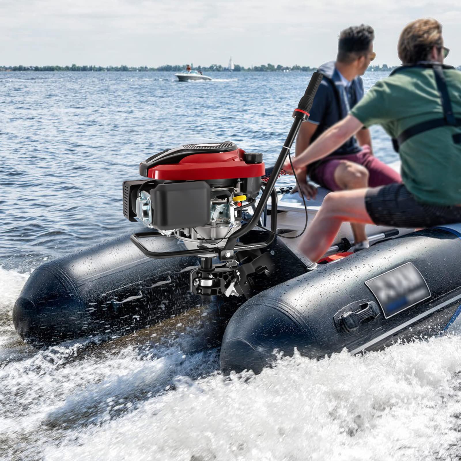 4-Takt-Außenbordmotor Benzin Bootsmotor 8 PS Luftgekühlt TCI Außenborder Luftkühlung Elektromotor Benzinmotor Bootsmotor für Schlauchboote, Fischerboote von WSIKGHU