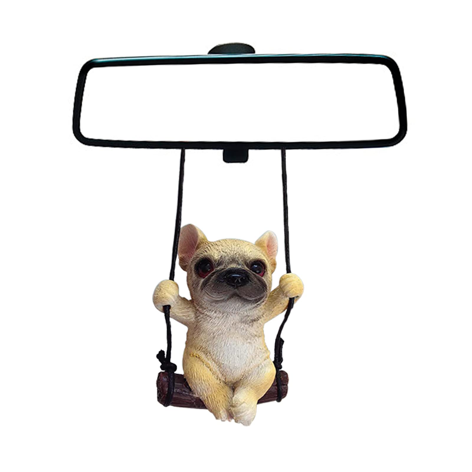 Auto-Anhänger, Auto-Innen-Zubehör, Fahrzeug-Rückspiegel-Aufhängung, Dekoration, niedlicher Schaukelwelpe, hängende Ornament (französische Bulldogge) von WSIWZAI