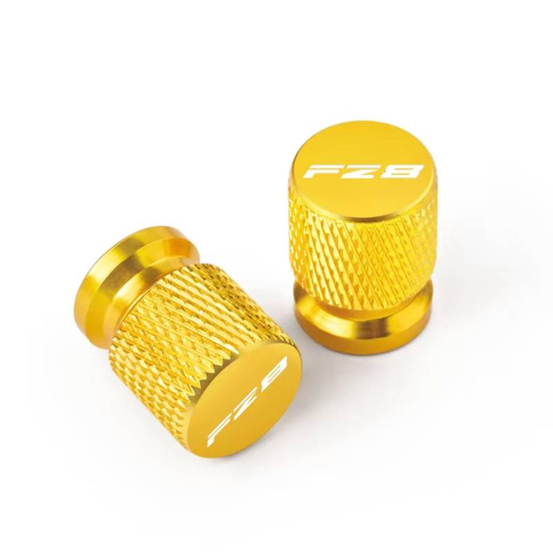 4 Stück Motorrad Ventilkappen für Yamaha FZ8 FZ 8 FAZER 2010-2023 2013 2012 2011 CNC Aluminium mit Graviertem Logo Staubdichte Reifenkappen Motorradventile,Gold Style von WSOPP