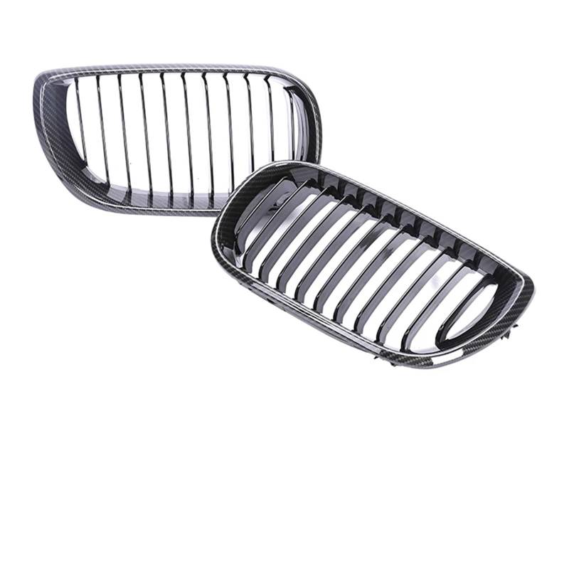 Front Nieren Kühlergrill 2/4 Türen Grill Für 3er E46 2002 2003 2004 2005 Frontstoßstange Niere Armaturenbrett Air Center Racing Schwarz Chrom Grill Haube Teile Frontgrill(4-Single Carbo 02-05) von WSUMKH