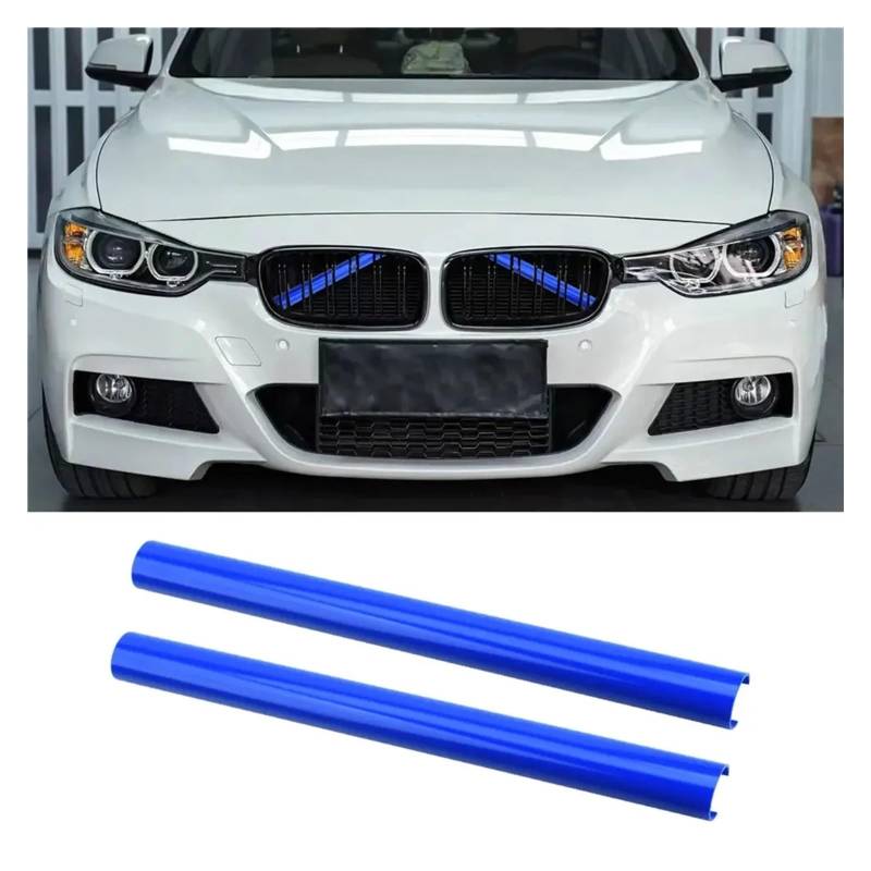 Front Nieren Kühlergrill 2 Stück Auto Streifen Aufkleber Abdeckrahmen Für G30 G38 G01 G02 G05 G06 G07 G32 5 Serie X3 X4 Kühlergrill Zierstreifen Auto Styling Frontgrill(Bule) von WSUMKH