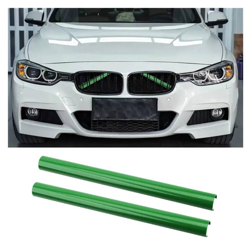 Front Nieren Kühlergrill 2 Stück Auto Streifen Aufkleber Abdeckrahmen Für G30 G38 G01 G02 G05 G06 G07 G32 5 Serie X3 X4 Kühlergrill Zierstreifen Auto Styling Frontgrill(Green) von WSUMKH