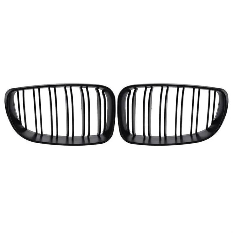 Front Nieren Kühlergrill 2X Glänzend Schwarze Vordere Nieren-Renngrills Für 1er E81 E82 E87 E88 2007 2008 2009 2010 2011 Mattschwarzer Doppelstoßstangengrill Frontgrill(Matt-schwarz) von WSUMKH