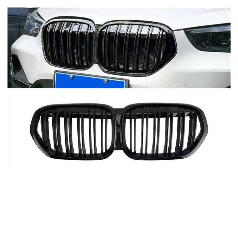 Front Nieren Kühlergrill Für X1 F48 2020 2021 2022 SUV SDrive18i SDrive20i XDrive20i Auto Tuning Front Glanz Schwarz Nieren Diamant Grille Frontgrill(GB Dual Slat) von WSUMKH