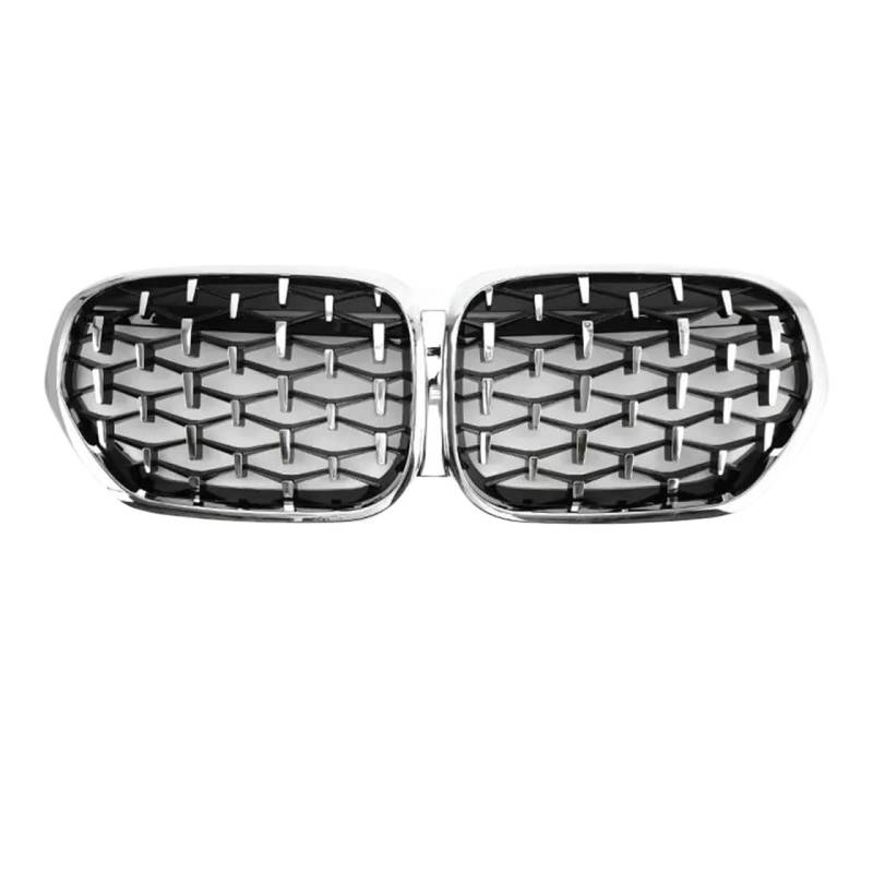 Front Nieren Kühlergrill Für X1 F48 2020 2021 2022 SUV SDrive18i SDrive20i XDrive20i Auto Tuning Front Glanz Schwarz Nieren Diamant Grille Frontgrill(GBlack) von WSUMKH