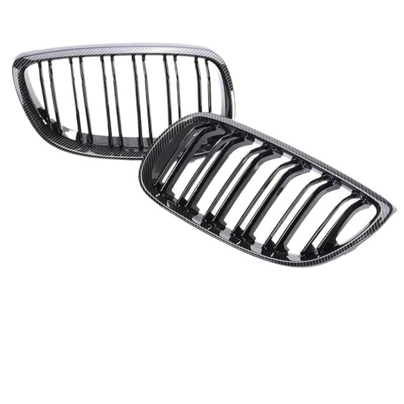 Front Nieren Kühlergrill Teile Frontstoßstange Nierengrills Für 3er E92 E93 2005 2006 2007 2008 2009 Carbon Fiber Racing Mesh Console Center Grille Frontgrill(Carbon Look 05-09) von WSUMKH