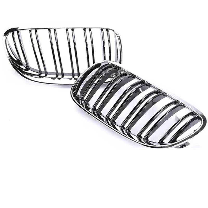Front Nieren Kühlergrill Teile Frontstoßstange Nierengrills Für 3er E92 E93 2005 2006 2007 2008 2009 Carbon Fiber Racing Mesh Console Center Grille Frontgrill(Chrome Black 05-09) von WSUMKH