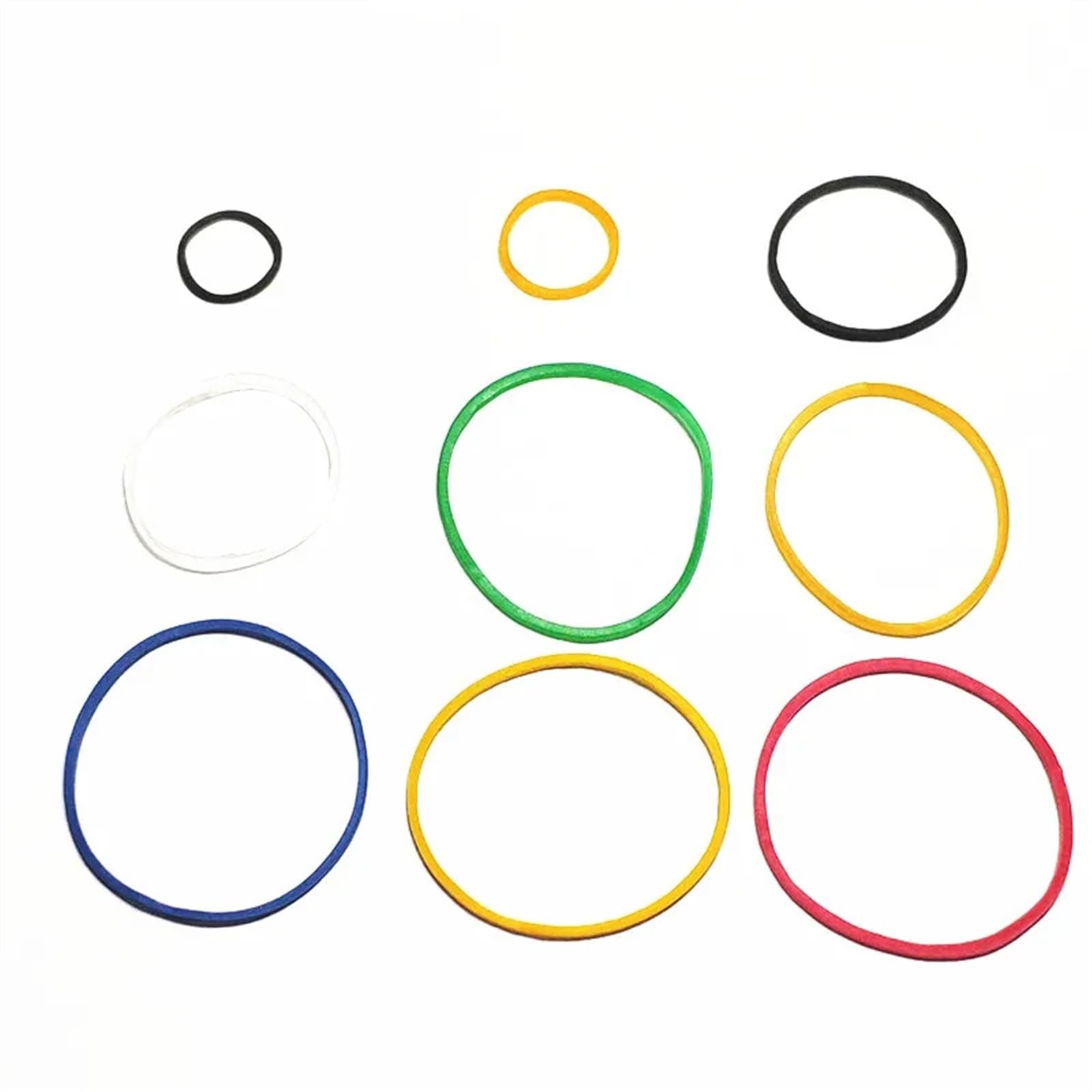 Keilriemen Zahnriemen 16 Arten 10 Stück/Set Gummiband Riemenscheibe Getriebe Motorantrieb Runde Beslts DIY Spielzeug Modul Auto Motor Stretch Antriebsriemen(45mm Black) von WSUMKH