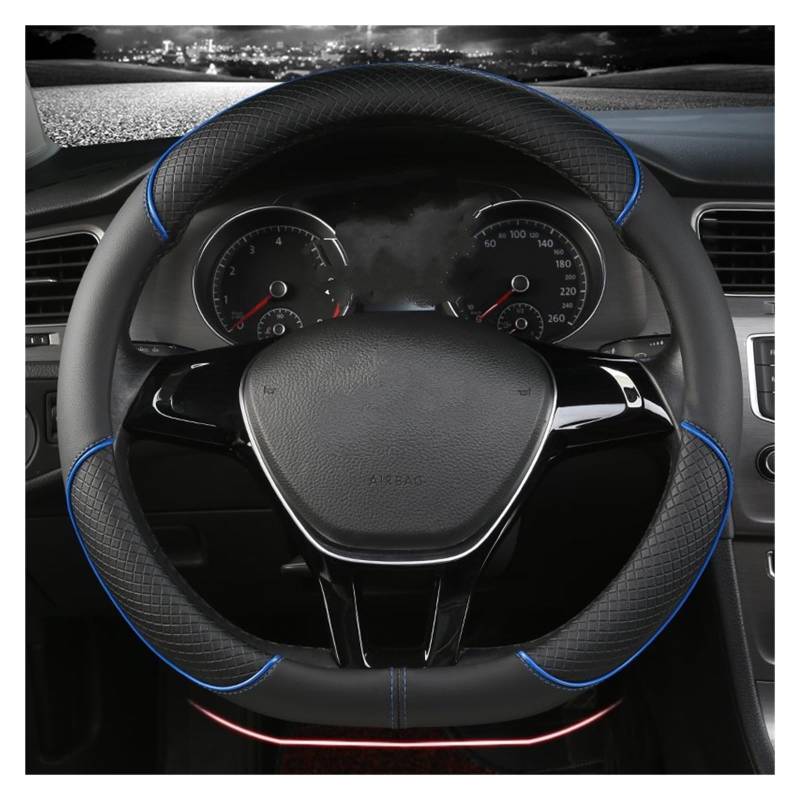 Lenkradbezug Lenkradhülle Lenkradabdeckung Auto Lenkrad Abdeckung 38cm PU Leder Für VW Für Golf Für Polo Für Teramont Für Atlas Für T-ROC Für T-Cross Auto Zubehör(D-2) von WSUMKH