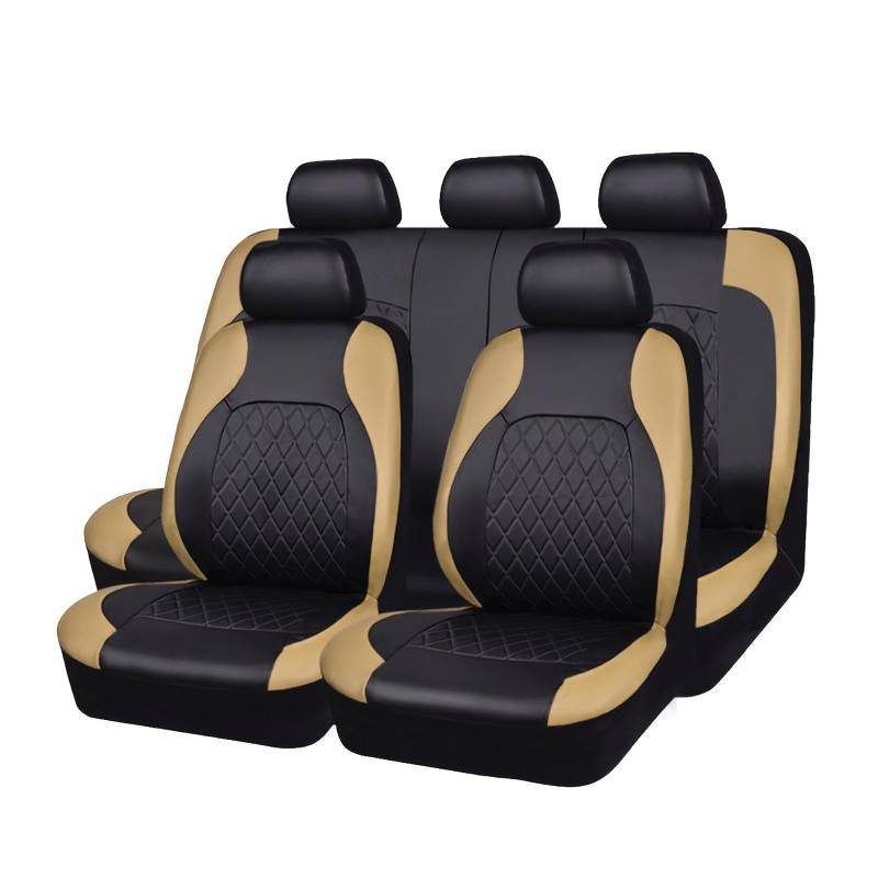 WSXCDE Auto Sitzbezüge Set, für Dacia Duster III Full Hybrid Multi-Mode 2024 Leder Autositzbezug Komplettset, Vordersitze & Rückbank Autositzschoner Autositzzubehör,C von WSXCDE