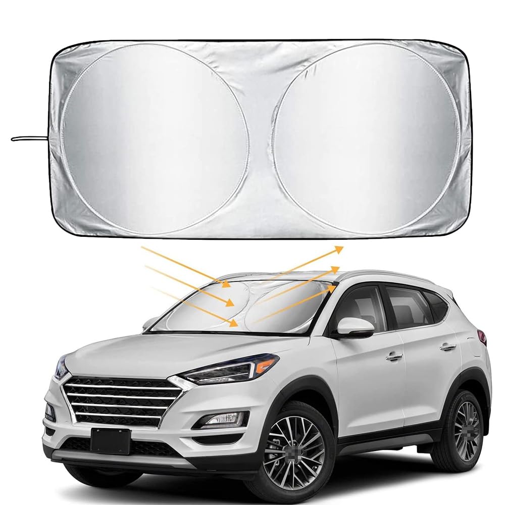 Sonnenschutz Auto Frontscheibe,Für Alfa Romeo Stelvio 2017 2018,Blocks Uv Rays Sun Visor Protector,Car Windshield Sun Shade(160x86cm) von WTDZUCOI