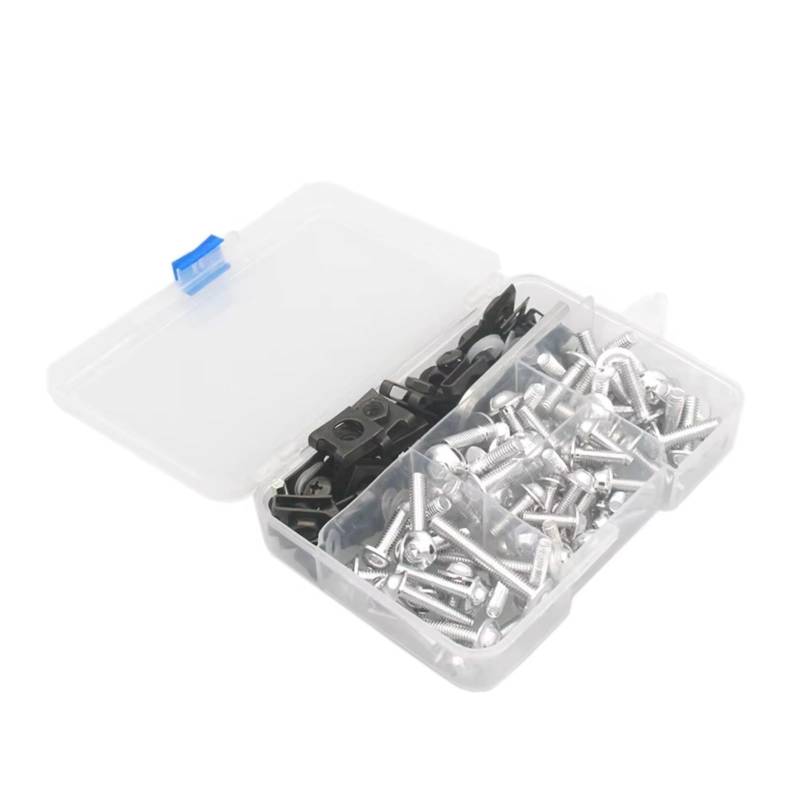 Kompatibel Mit Aprilia Für Rs 125 Für Sr 50 Für Rsv4 Für Shiver Motorrad-Verkleidungsschrauben-Set, Karosserie-Schrauben, Mutter, Motorrad-Schrauben, Bolzen-Set Schrauben sbolzen Muttern(Silver) von WTIXCRQ