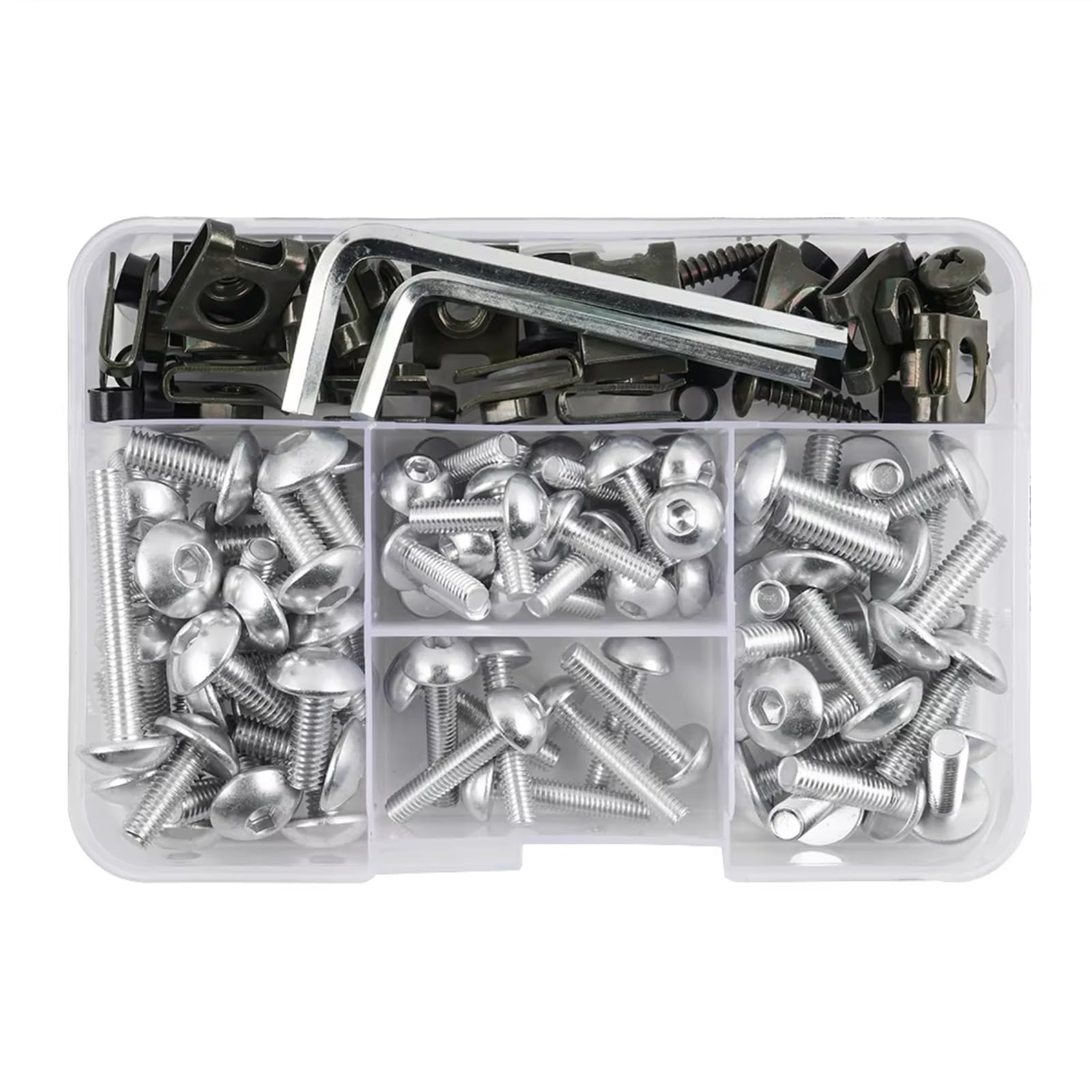 WTIXCRQ Kompatibel Mit CBR600RR Für CBR900RR Für CBR1000RR Für Fireblade Für CBR600F Für CBR1000F Für CBR650F Für CBR1100XX Motorradverkleidungsschraubensatz Schrauben sbolzen Muttern(Silver) von WTIXCRQ