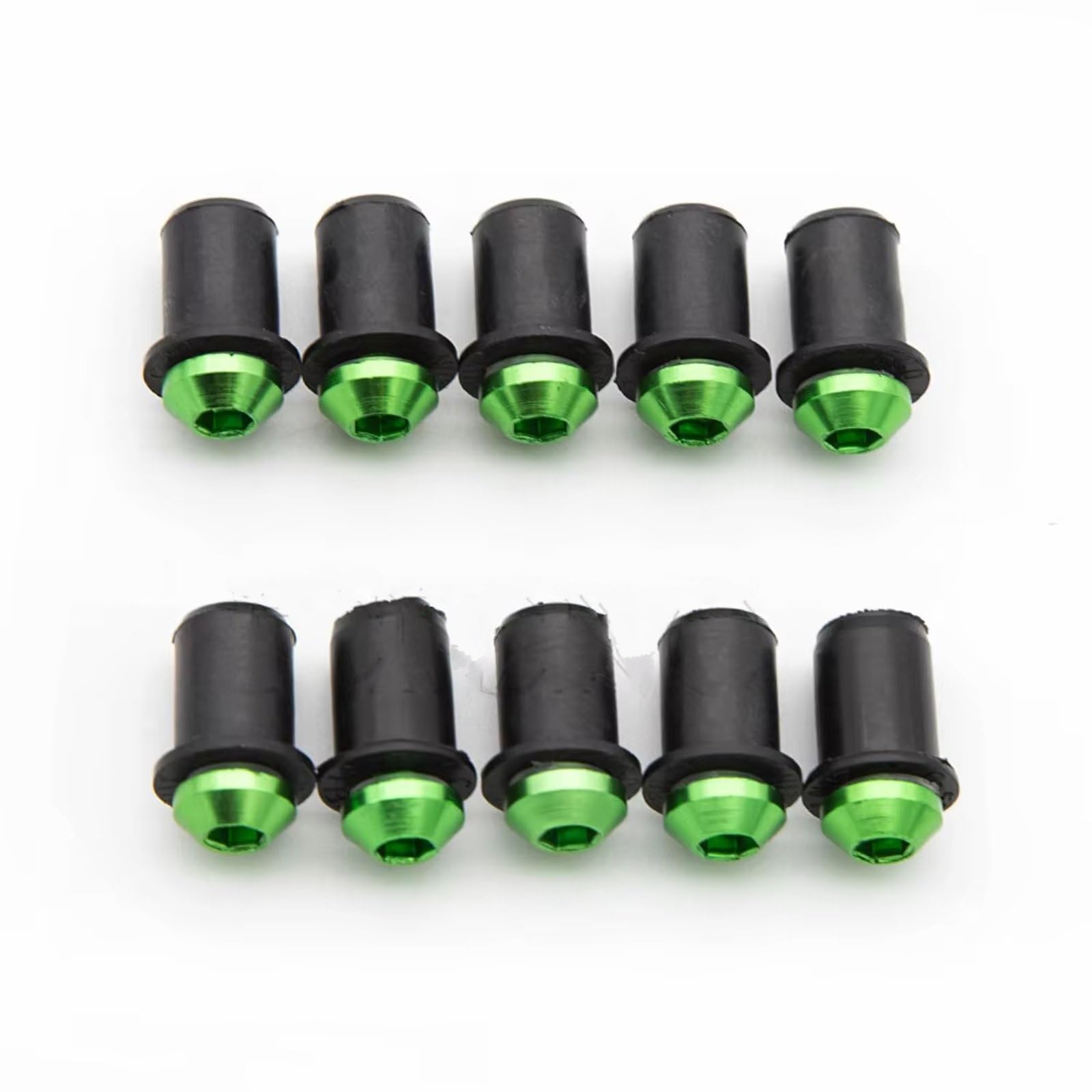 WTIXCRQ Kompatibel Mit Für ZX636 Für Ninja 125 250 300 Motorrad-Windschutzscheiben-Schraubensatz, Motorrad-Verkleidungsschrauben Schrauben sbolzen Muttern(Green) von WTIXCRQ