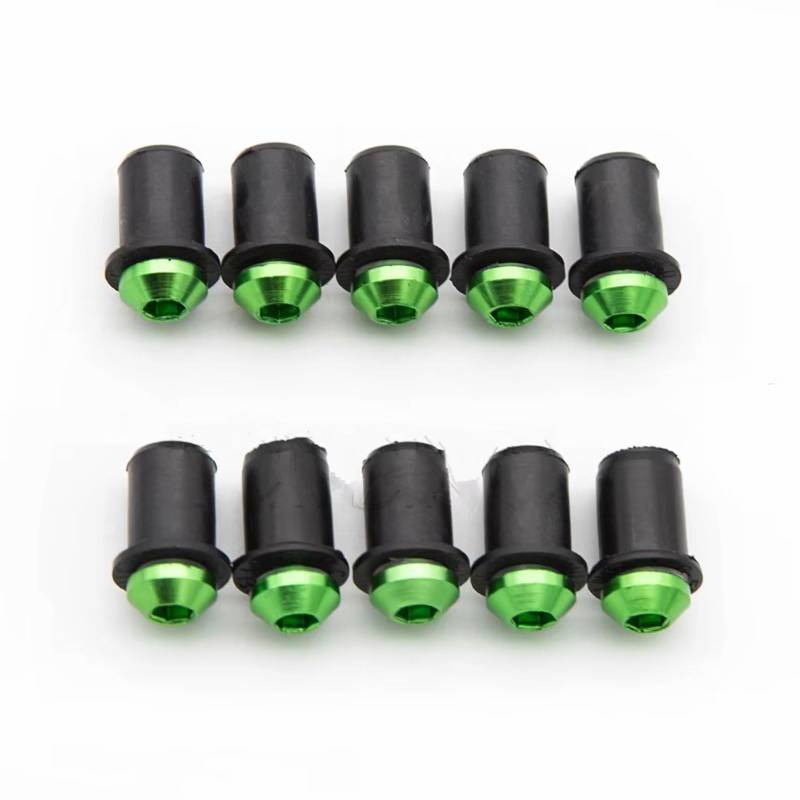 WTIXCRQ Kompatibel Mit Für ZX636 Für Ninja 125 250 300 Motorrad-Windschutzscheiben-Schraubensatz, Motorrad-Verkleidungsschrauben Schrauben sbolzen Muttern(Green) von WTIXCRQ