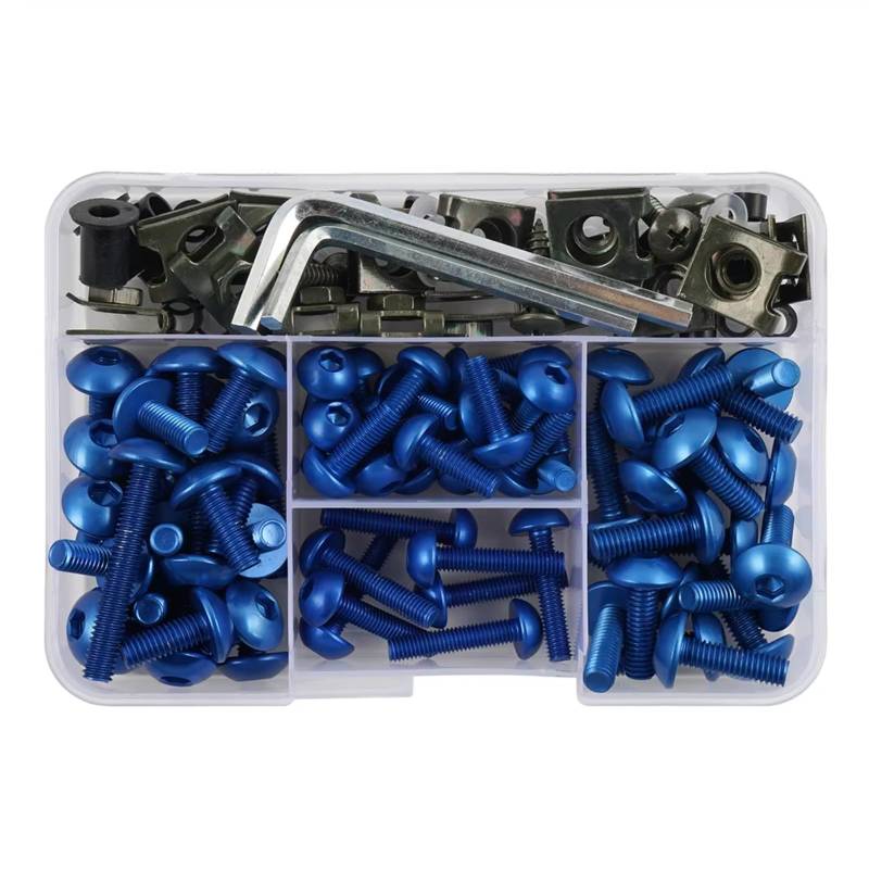 WTIXCRQ Kompatibel Mit Suzuki Für GSXR600 Für GSXR750 Für GSXR1000 Für GSXR1100 Für GSX600F 750F 1100F 1300R Motorrad-Komplettverkleidungsschrauben Schrauben sbolzen Muttern(Blue) von WTIXCRQ