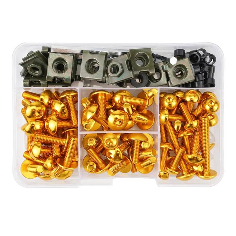 WTIXCRQ Kompatibel Mit Suzuki Für GSXR600 Für GSXR750 Für GSXR1000 Für GSXR1100 Für GSX600F 750F 1100F 1300R Motorrad-Komplettverkleidungsschrauben Schrauben sbolzen Muttern(Yellow) von WTIXCRQ