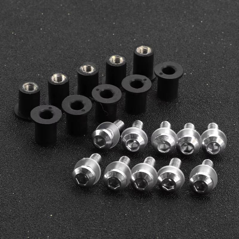 WTIXCRQ Kompatibel Mit Yamaha Für XT1200 Für XTZ750 Für Super Für Tenere Für XTZ 750 1989-1996 Motorrad-Windschutzscheiben-Windabweiser-Schraubenbolzen-Kits Schrauben sbolzen Muttern(Silver) von WTIXCRQ