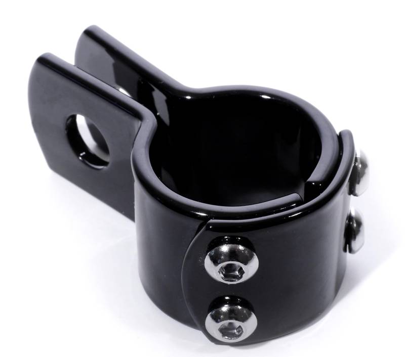 WTMT Befestigungsklemme 32 mm Schwarz Halterung 1¼ Zoll für Harley universal Sturzbügel Fußrasten Lenker Schelle Stahl solide Ausführung Motorrad Zubehör Montagehalterung von WTMT
