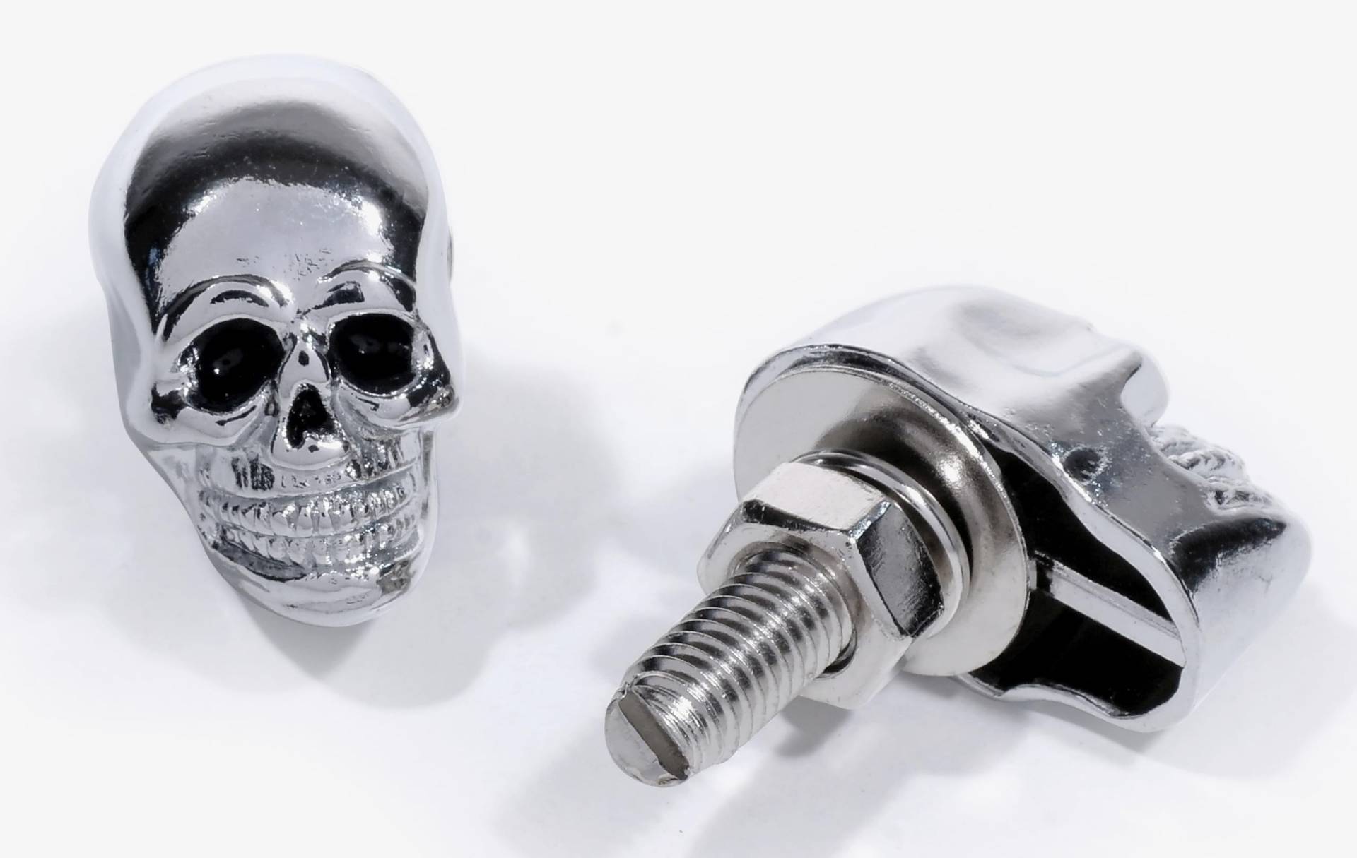 WTMT Totenkopf-Kennzeichenschrauben - Verchromte Metall-Schraube mit universellem Einsatz für Motorrad Auto Custombike WTMT Totenkopf-Kennzeichenschrauben - Verchromte Metall-Schraube mit universellem Einsatz für Motorrad Auto Custombike von WTMT