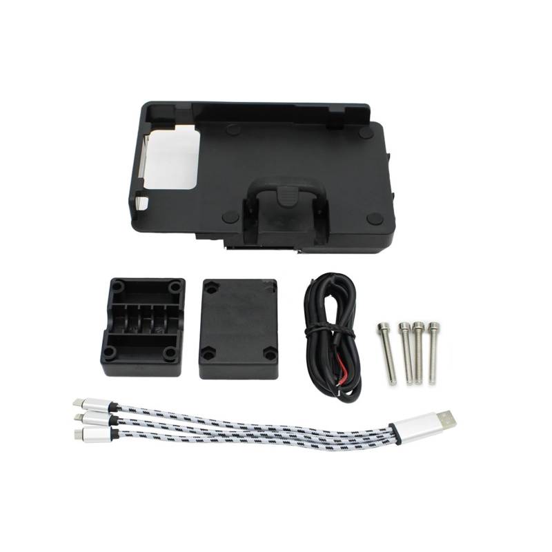 Motorrad Telefon Halterung Für F850GS 2023 F850 Für ADV 2019-2023 Motorrad Telefon GPS Navigation Halterung Verdrahtete Drahtlose Lade Telefon Clip Fahrrad Handyhalterung(12mm Wired GPS) von WTXXGQ
