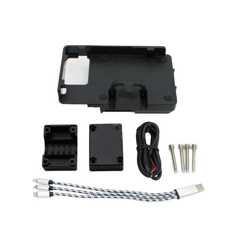 Motorrad Telefon Halterung Für F850GS 2023 F850 Für ADV 2019-2023 Motorrad Telefon GPS Navigation Halterung Verdrahtete Drahtlose Lade Telefon Clip Fahrrad Handyhalterung(22mm Wired GPS) von WTXXGQ
