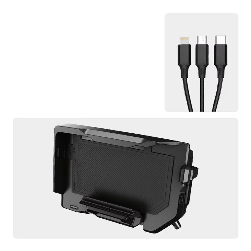 Motorrad Telefon Halterung Für R1300GS R1250GS R1200GS Für ADV F850GS F750GS F700GS F800GS Motorrad Drahtlose Lade GPS Telefon Halter Navigation Halterung Fahrrad Handyhalterung(Wireless- Black Line) von WTXXGQ