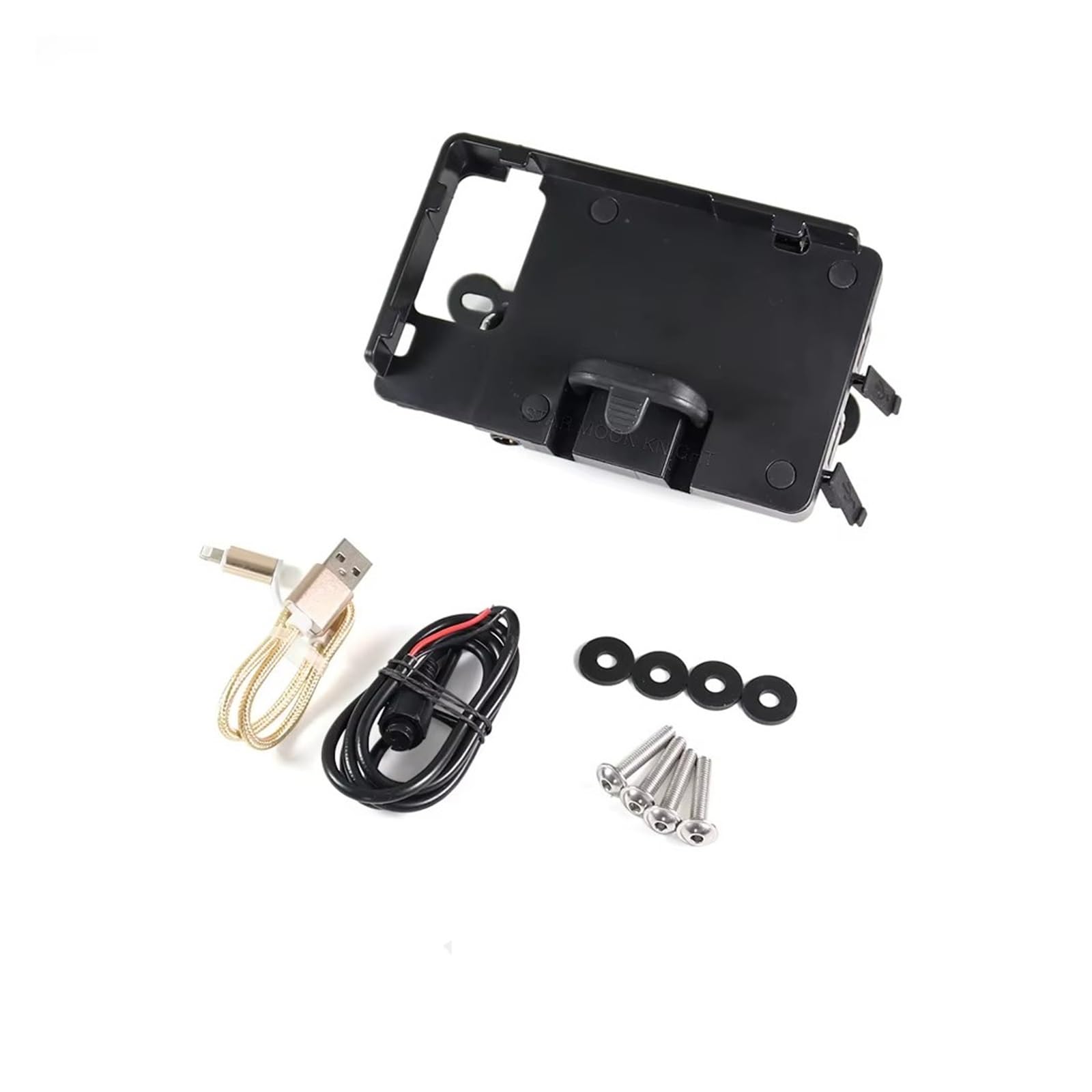 Motorrad Telefon Halterung Für Tracer 7 Für Tracer700 Für MT07 2016- Motorrad GPS Navigation Halterung Unterstützung Drahtlose Lade Smart Telefon Halter Fahrrad Handyhalterung(USB charging kit) von WTXXGQ