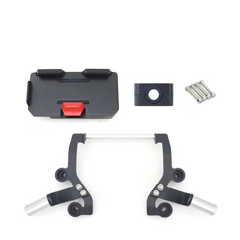 Motorrad Telefon Halterung Für X-MAX 300 Für XMAX300 2021 Motorrad GPS Telefon Halter USB Drahtlose Ladegerät Navigation Scheinwerfer Halterung Halterung Ständer Fahrrad Handyhalterung(12mm -Silver -H von WTXXGQ