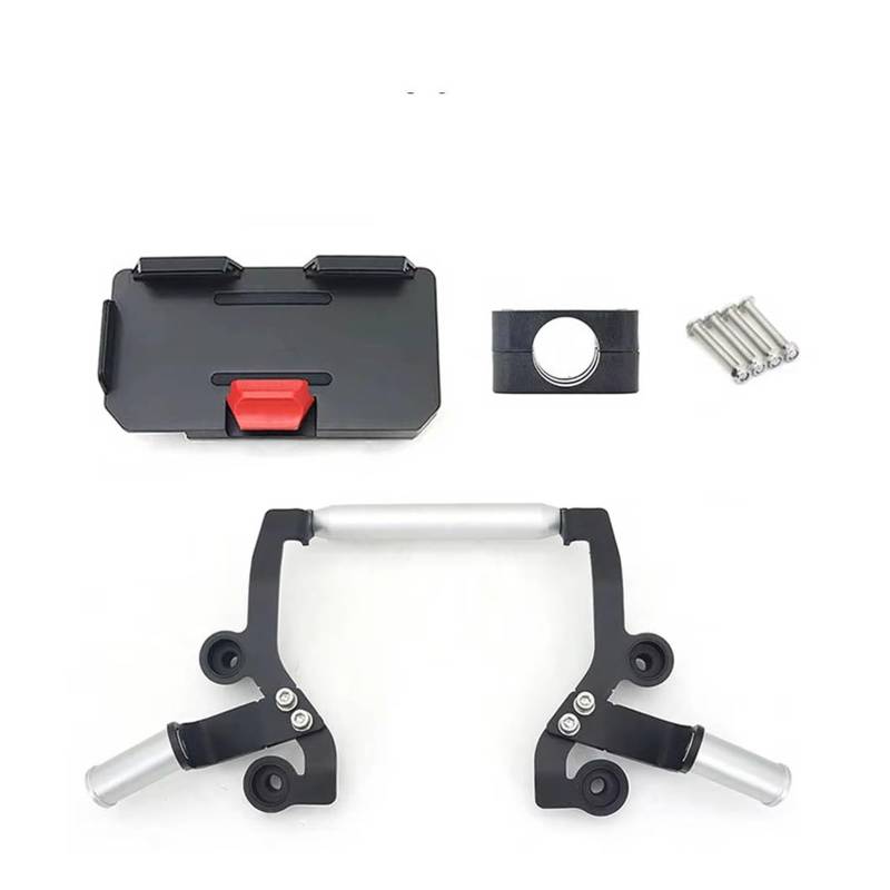 Motorrad Telefon Halterung Für X-MAX 300 Für XMAX300 2021 Motorrad GPS Telefon Halter USB Drahtlose Ladegerät Navigation Scheinwerfer Halterung Halterung Ständer Fahrrad Handyhalterung(22mm -Silver -H von WTXXGQ