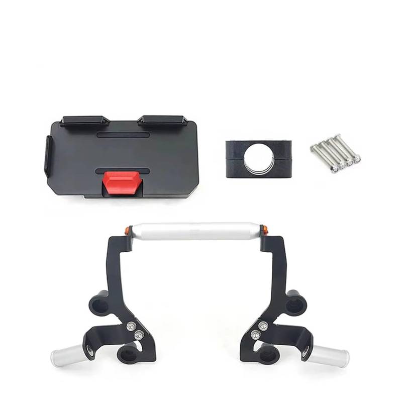 Motorrad Telefon Halterung Für X-MAX 300 Für XMAX300 2021 Motorrad GPS Telefon Halter USB Drahtlose Ladegerät Navigation Scheinwerfer Halterung Halterung Ständer Fahrrad Handyhalterung(22mm -Orange -H von WTXXGQ