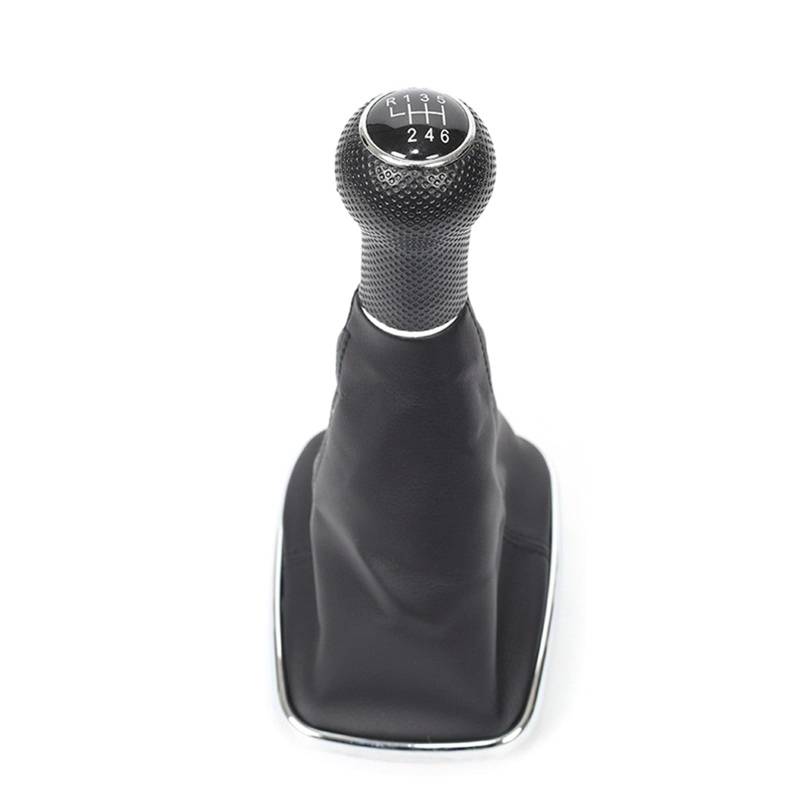 Schaltknauf Für 1998-2004 Für Golf 4 IV MK4 Für GTI R32 Für Bora Für Jetta MT 5 6-Gang-Schaltknauf Schalthebelmanschette PU-Leder Manuell Schaltknauf(Black Silver 6-Speed) von WTXXGQ