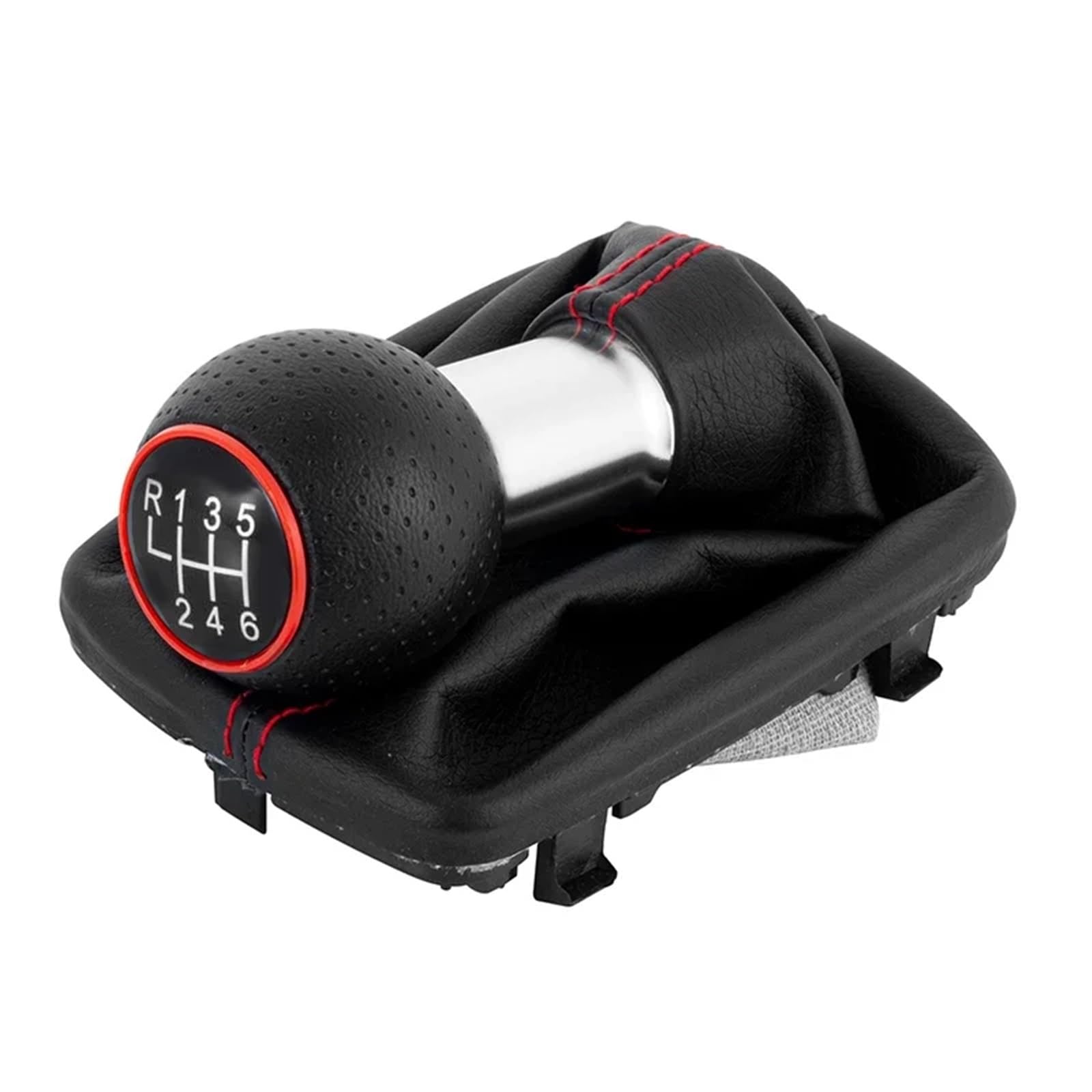 Schaltknauf Für A3 S3 2001 2002 2003 12mm 5/6 Geschwindigkeit Manuelle Getriebe Schaltknauf Shifter Hebel Griff Kopf Gamasche Boot Abdeckung Manuell Schaltknauf(Red 6speed) von WTXXGQ