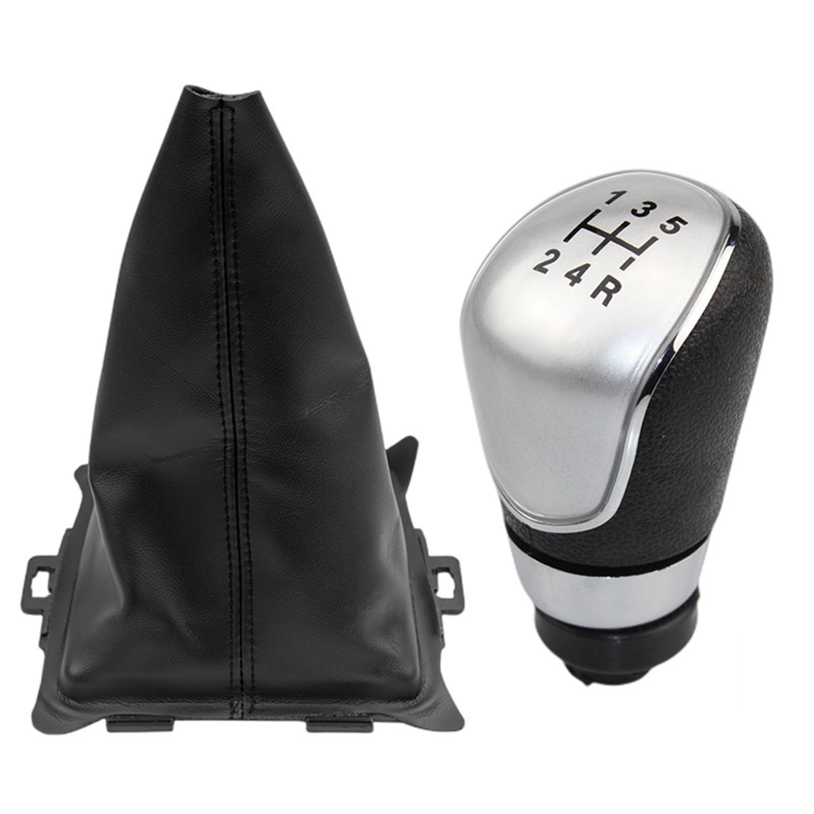 Schaltknauf Für Ford Für Fiesta 2008-2012 5/6 Geschwindigkeit Manueller Schaltknauf Hebel Schalthebel Gamasche Boot Abdeckung Fall Manuell Schaltknauf(5 Speed Silver) von WTXXGQ