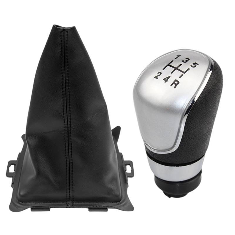 Schaltknauf Für Ford Für Fiesta 2008-2012 5/6 Geschwindigkeit Manueller Schaltknauf Hebel Schalthebel Gamasche Boot Abdeckung Fall Manuell Schaltknauf(5 Speed Silver) von WTXXGQ