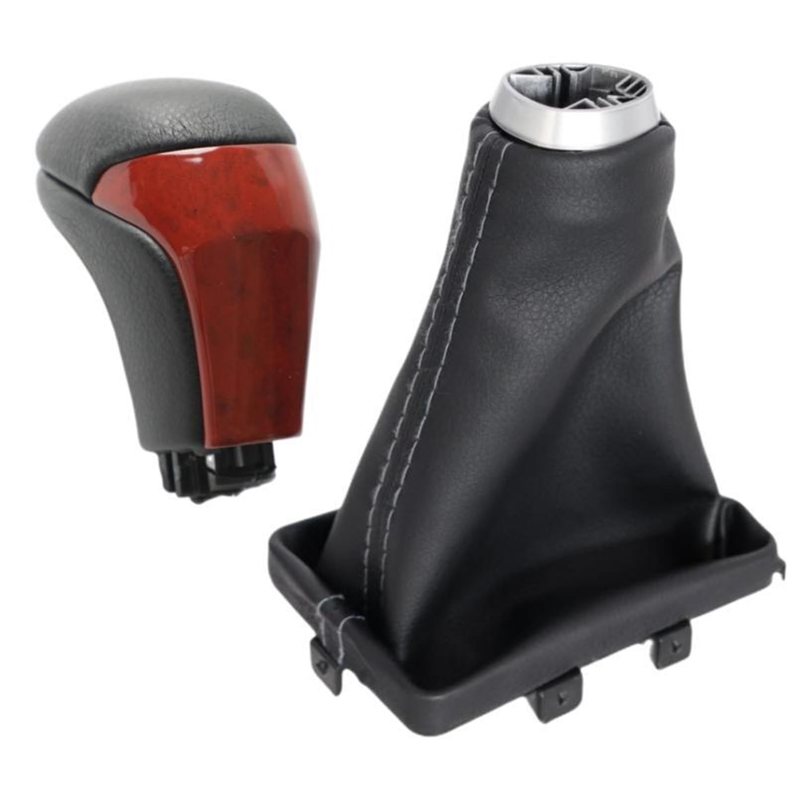 Schaltknauf Für Toyota Für Highlander Für Land Für Cruiser Für Prado Automatischer Schaltknauf Griff Boot Cover Manuell Schaltknauf(Red Wood Case) von WTXXGQ