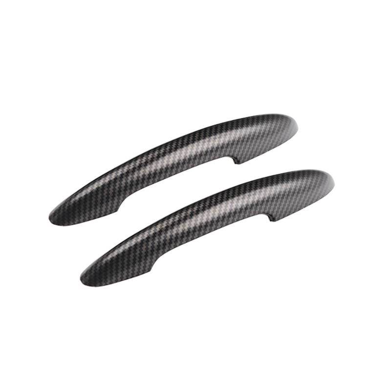 Vorderer Linker Außengriff Für MINI Für Cooper S Für JCW F56 F57 Auto-Styling Außenteile Zubehör 2 Stück Im Set Die Schwarze Flagge Türgriffabdeckung Aufkleber Trim(Carbon Pattern,No Hole and Light) von WTXXGQ