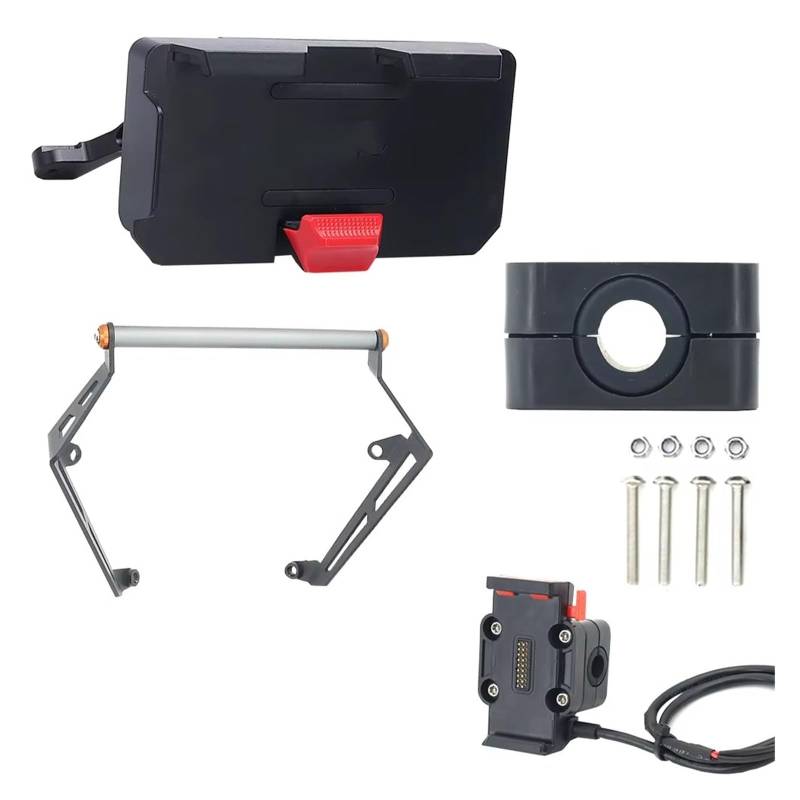 WTXXGQ Motorrad Telefon Halterung Für Benelli Für TRK702 Für TRK702X 2022- Motorrad GPS Telefon Halter USB & Drahtlose Ladegerät Navigation Halterung Ständer Fahrrad Handyhalterung(12mm - 1 Set) von WTXXGQ