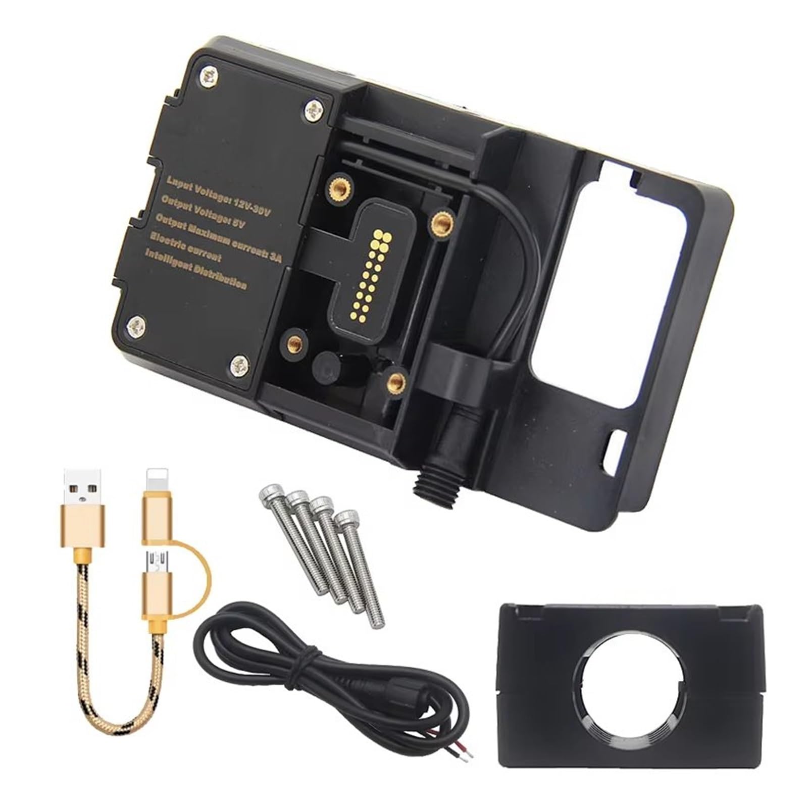 WTXXGQ Motorrad Telefon Halterung Für CRF1000L Für Afrika Für Twin Für CRF1000L 2016 Handy-Navigation Halterung Motorrad USB Lade 12MM 16MM 22MM Halterung Fahrrad Handyhalterung(with 22mm Clip) von WTXXGQ