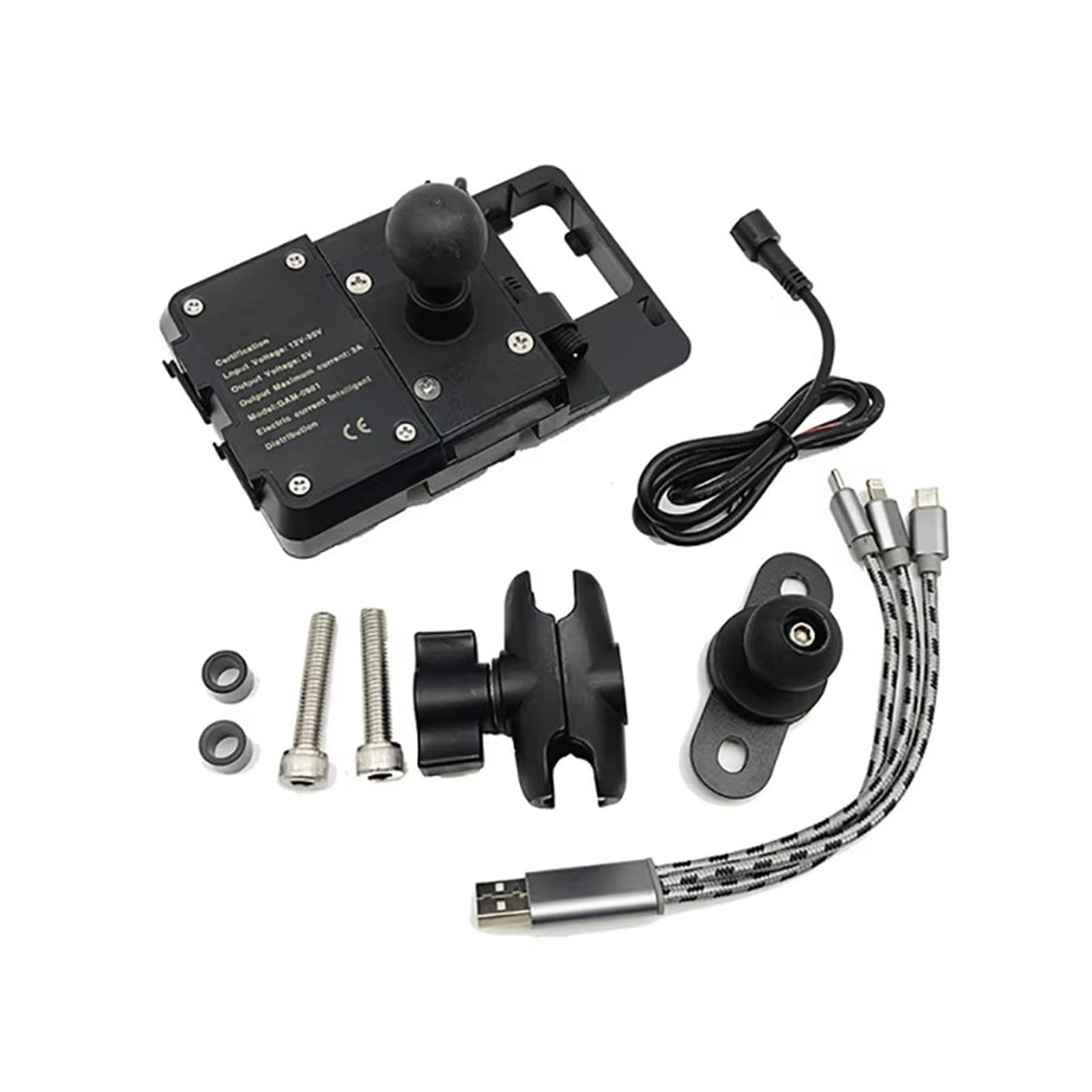 WTXXGQ Motorrad Telefon Halterung Für Ducati Für Scrambler 800 1100 2014-2020 Telefon Halter Halterung Navigation Halterung Telefon USB Lade Halterung Fahrrad Handyhalterung(USB Mobile Phone) von WTXXGQ