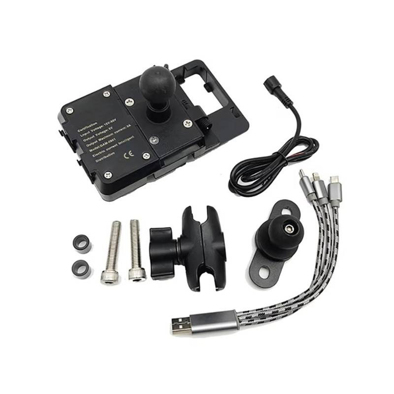 WTXXGQ Motorrad Telefon Halterung Für Ducati Für Scrambler 800 1100 2014-2020 Telefon Halter Halterung Navigation Halterung Telefon USB Lade Halterung Fahrrad Handyhalterung(USB Mobile Phone) von WTXXGQ
