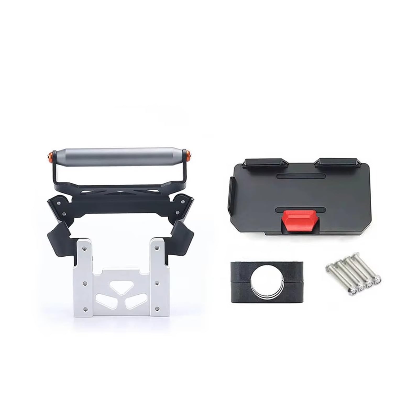 WTXXGQ Motorrad Telefon Halterung Für NSS350 2021 2022 2023 Motorrad GPS Telefon USB & Drahtlose Ladegerät Navigation Halterung Halter Halterung Ständer Fahrrad Handyhalterung(22mm - Silver 1 Set) von WTXXGQ